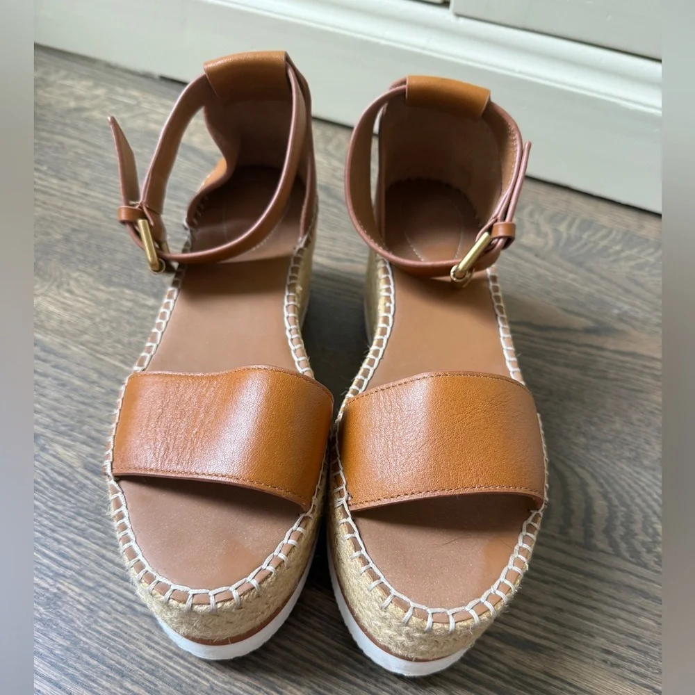 See By Chloe Tan Leather Wedges - Size 9 - Worn once! - Picture 2 of 4